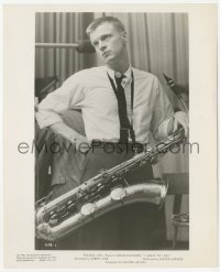 1t454 I WANT TO LIVE 8.25x10 still 1958 c/u of jazz musician Gerry Mulligan with saxophone!