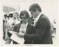 1t494 JAWS candid 8.25x10 still 1975 c/u of director Steven Spielberg with writer Peter Benchley!