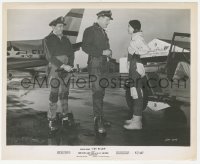 1t499 JET PILOT 8.25x10 still 1957 John Wayne & Janet Leigh by airplane & hangar, von Sternberg!