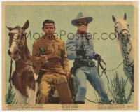 1t033 LONE RANGER color 8x10 still #6 1956 great image of Clayton Moore, Jay Silverheels & Silver!