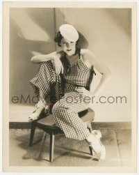 1t618 MAE CLARKE 8x10.25 still 1930s great MGM studio portrait in a gay new beach ensemble!