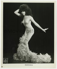 1t641 MARINKA 8x10 burlesque still 1960s with feather boa, pasties & G-string by James Kriegsmann!