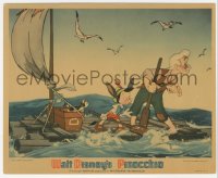 1t752 PINOCCHIO 8x10 LC 1940 Disney classic cartoon, c/u as donkey on raft with Gepetto & Figaro!