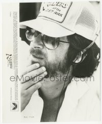 1t776 RAIDERS OF THE LOST ARK candid 8x9.75 still 1981 super close up of director Steven Spielberg!
