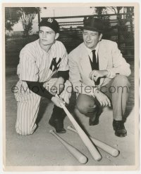 1t806 ROOKIE OF THE YEAR TV 8x10 still 1955 John Wayne & son Patrick in Yankees baseball uniform!