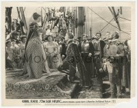 1t826 SEA HAWK 8x10.25 still 1940 Flora Robson as Queen Elizabeth I knights Errol Flynn on ship!