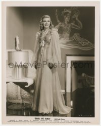1t834 SHALL WE DANCE 8x10.25 still 1937 full-length smiling portrait of Ginger Rogers in nightgown!