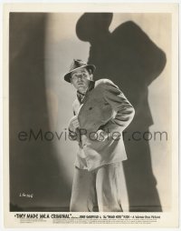 1t920 THEY MADE ME A CRIMINAL 8x10.25 still 1939 best portrait of John Garfield casting a shadow!