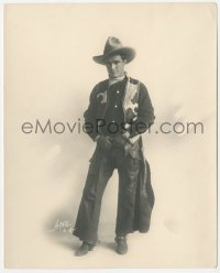 1t934 TOM MIX deluxe 8x10 still 1920s wonderful cowboy portrait wearing cowhide vest by Witzel!