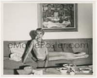 1t969 WHO WAS THAT LADY 8.25x10 still 1960 sexy Janet Leigh taking a break on her couch!