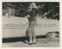 1t290 DIANA DORS English 8x10 still 1956 the blonde beauty standing by her new convertible car!