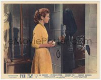 1t055 FLY color English FOH LC 1958 Patricia Owens speaks to hooded Al Hedison behind the door!