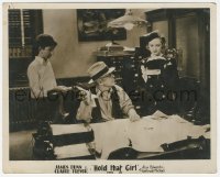 1t062 HOLD THAT GIRL English FOH LC 1934 Claire Trevor standing over man sitting at desk!