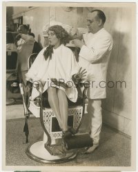 1t651 MARY PICKFORD 8x10 still 1928 in Chicago getting her curls cut while waiting for a train!