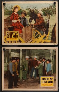1w841 DESERT OF LOST MEN 2 LCs 1951 cowboy Allan Rocky Lane & his stallion Black Jack!