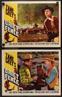 1w845 DRIFT FENCE 2 LCs 1936 Buster Crabbe western action, Katherine DeMille, Tom Keene!