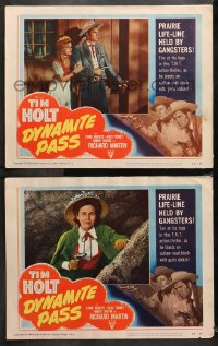 1w848 DYNAMITE PASS 2 LCs 1950 western cowboy Tim Holt & Lynne Roberts in western action!