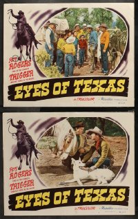1w852 EYES OF TEXAS 2 LCs 1948 Roy Rogers King of the Cowboys & Trigger, smartest horse in movies!