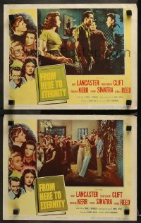 1w855 FROM HERE TO ETERNITY 2 LCs 1953 Frank Sinatra, Donna Reed, Montgomery Clift!