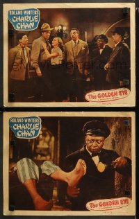 1w857 GOLDEN EYE 2 LCs 1948 Roland Winters as Charlie Chan, Mantan Moreland, Victor Sen Yung!