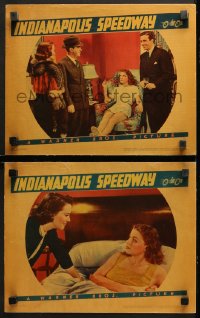 1w868 INDIANAPOLIS SPEEDWAY 2 LCs 1939 great images with sexy Ann Sheridan + Pat O'Brien, Gale Page!