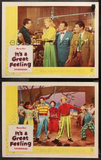 1w871 IT'S A GREAT FEELING 2 LCs 1949 great images of Doris Day, Dennis Morgan, & Jack Carson!