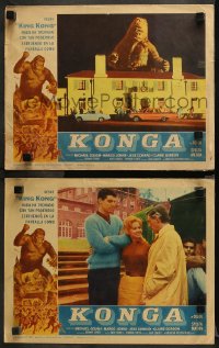 1w875 KONGA 2 int'l LCs 1961 great images of giant angry ape terrorizing city, not since King Kong!