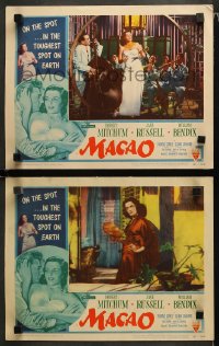 1w887 MACAO 2 LCs 1952 Josef von Sternberg, both with great images of sexy Jane Russell!