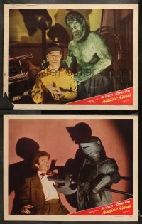 1w888 MASTER MINDS 2 LCs 1949 Bowery Boys, Leo Gorcey, Huntz Hall, Glenn Strange as The Monster!