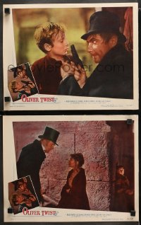 1w903 OLIVER TWIST 2 LCs 1951 Robert Newton as Bill Sykes, directed by David Lean!