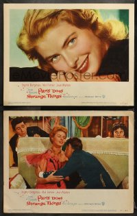 1w909 PARIS DOES STRANGE THINGS 2 LCs 1957 Jean Renoir's Elena et les hommes, Ingrid Bergman!