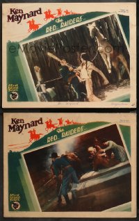 1w915 RED RAIDERS 2 LCs 1927 western cowboy Ken Maynard, Native American & Tarzan the Horse!