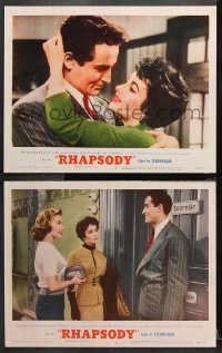 1w917 RHAPSODY 2 LCs 1954 great images of Elizabeth Taylor, Vittorio Gassman, sexy Barbara Bates!