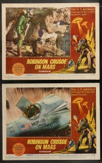 1w918 ROBINSON CRUSOE ON MARS 2 LCs 1964 Paul Mantee & his man Friday Victor Lundin!