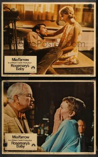 1w921 ROSEMARY'S BABY 2 LCs 1968 Roman Polanski, Mia Farrow, John Cassavetes, Blackmer!