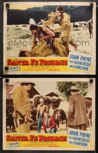 1w925 SANTA FE PASSAGE 2 LCs 1955 John Payne, Rod Cameron, cool cowboy western images!