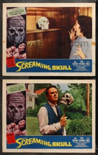 1w927 SCREAMING SKULL 2 LCs 1958 AIP, the tortured ghost who claimed vengeance on the bride!
