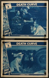 1w928 SECRET AGENT X-9 2 chapter 3 LCs 1945 young Lloyd Bridges, Universal WWII serial, Death Curve!