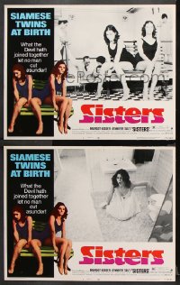 1w939 SISTERS 2 LCs 1973 Brian De Palma, Margot Kidder is a set of conjoined twins!