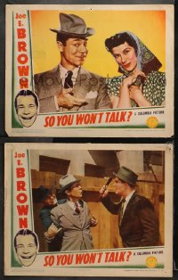 1w944 SO YOU WON'T TALK 2 LCs 1940 cool images of wacky Joe E. Brown, Frances Robinson!