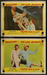 1w945 SOME LIKE IT HOT 2 LCs 1959 great images of Tony Curtis & Jack Lemmon in drag, Billy Wilder!