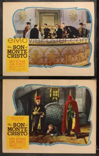 1w948 SON OF MONTE CRISTO 2 LCs 1940 George Sanders & Louis Hayward with swords, Moore with gun!