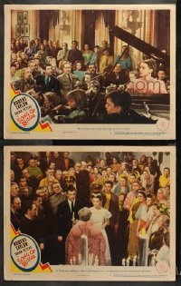 1w949 SONG OF RUSSIA 2 LCs 1944 great romantic images of Robert Taylor & Commie Susan Peters!
