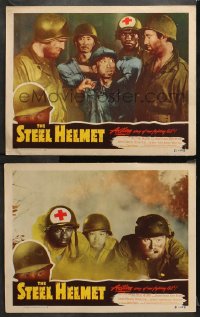 1w954 STEEL HELMET 2 LCs 1951 Fuller's action story of our fighting G.I.s hits hard at your heart!