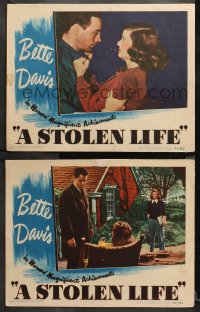 1w957 STOLEN LIFE 2 LCs 1946 Bette Davis as identical twins with different fates, Glenn Ford!