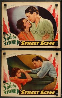 1w962 STREET SCENE 2 LCs R1938 King Vidor story of Sylvia Sidney in New York's Hell's Kitchen!