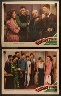 1w965 SUNDAY PUNCH 2 LCs 1942 boxer William Lundigan, Jean Rogers, Guy Kibbee & Dan Dailey!
