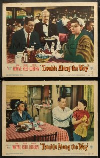 1w977 TROUBLE ALONG THE WAY 2 LCs 1953 cool images of John Wayne, Marie Windsor and Donna Reed!