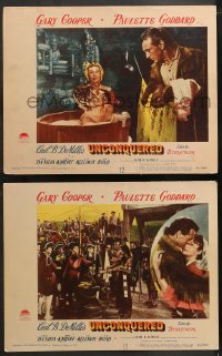 1w981 UNCONQUERED 2 LCs 1947 directed by Cecil B. DeMille, Gary Cooper, Paulette Goddard!