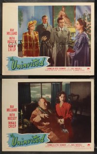 1w984 UNINVITED 2 LCs 1944 Ray Milland, Ruth Hussey, introducing Gail Russell, fantasy!